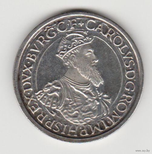 Монета 5 экю 1987 года. Бельгия. Серебро.