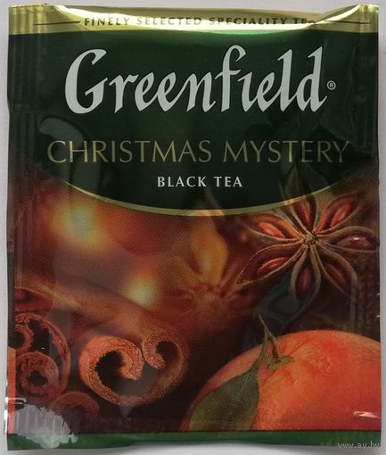 Чай Greenfield Christmas Mystery (черный, корица, имбирь, гвоздика, яблоко, анис, ароматизаторы лимон и апельсин) 1 пакетик
