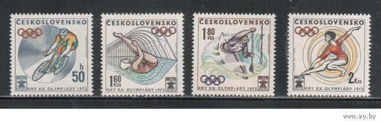 Чехословакия-1972,(Мих.2067-2070) , ** , Спорт, ОИ-1972,  (полная серия),
