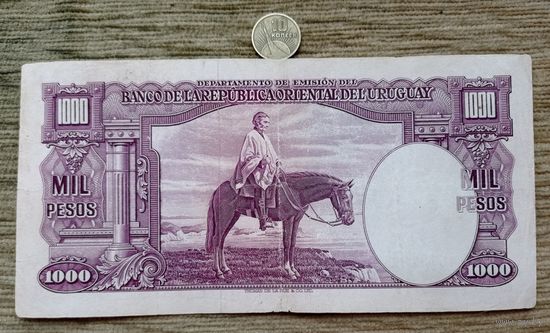 Werty71 Уругвай 1000 песо 1939 банкнота болшой формат