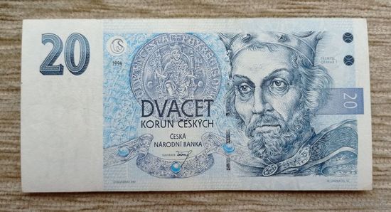 Werty71 Чехия 20 крон 1994 банкнота
