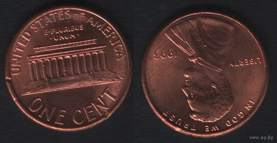 США km201b 1 цент 1993 год (-) (_5 ТОРГ ЛЮБОЙ