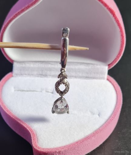 Серьга без пары серебро 925 #33, С РУБЛЯ! МНОГО ЛОТОВ С РУБЛЯ! БЕЗ МЦ