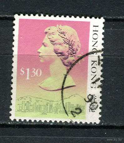 Британский Гонконг - 1987/1991 - Королева Елизавета II 1,30$ - [Mi.515II] - 1 марка. Гашеная.  (LOT FN10)-T10P1