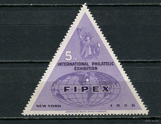 США - 1956 - Филателистическая выставка FIPEX в Нью-Йорке - 1 виньетка. MNH.  (Лот 29Jo)-T4P16