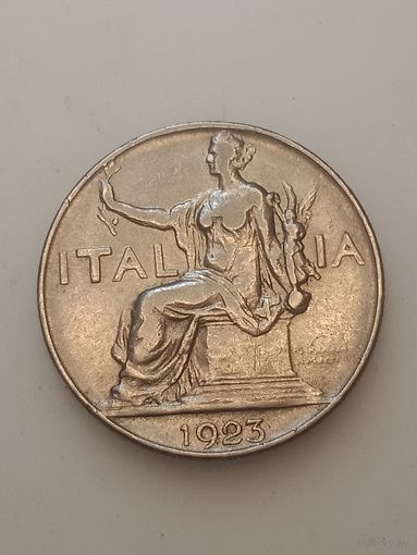 Италия 1 лира 1923 года.