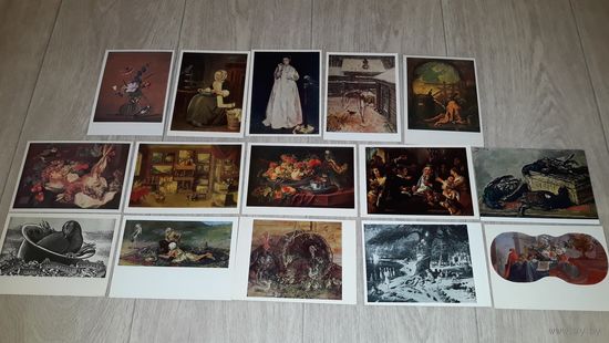 Птицы живопись открытки СССР фауна попугай и др.