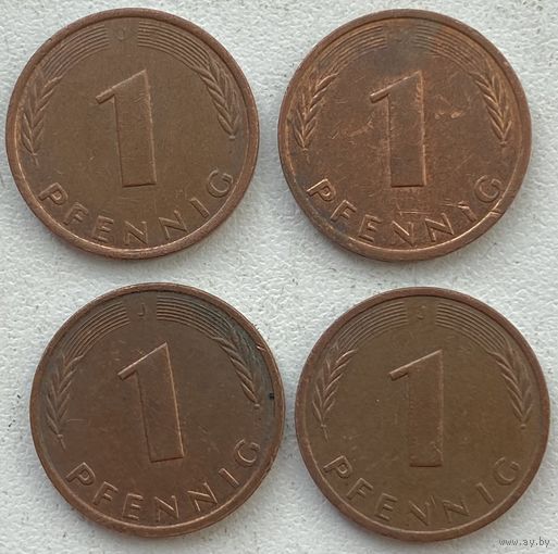 Германия 1 пфенниг 1986 г. J. Цена за 1 шт.