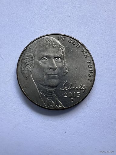 5 центов 2015г. P Jefferson Nickel