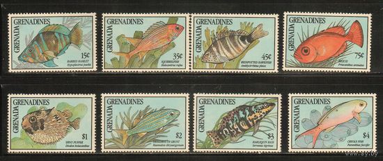 Гренада-Гренадины-1990(Мих.1349-1356) , **  , Морская  Фауна , Рыбы(полная серия)