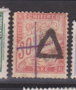 Франция 1893 год лот 6 доплатная С ИНТЕРЕСНЫМ ГАШЕНИЕМ