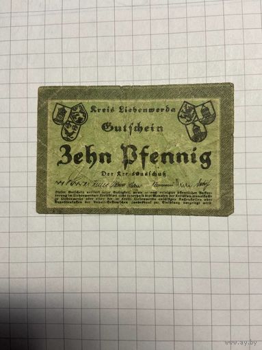 Нотгельд 10 пфеннигов 1921 год. -2112