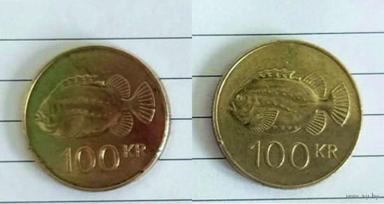 100 крон Исландия, 2011г.