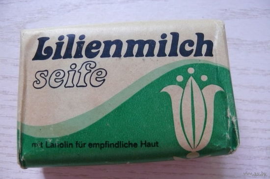 Мыло косметическое времен СССР. Lilienmilch, 100 г, с ланолином, производство ГДР, фабрика Riesa.