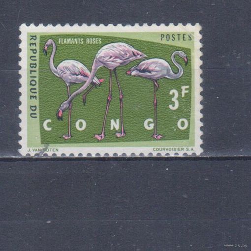 [2272] Конго 1963. Фауна.Птицы.Фламинго. Гашеная марка.