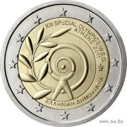 2 евро 2011 Греция Всемирные летние специальные Олимпийские игры Афины UNC