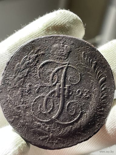 5 копеек 1793 ЕМ .Павловский перечекан.Большой диаметр.Кладовая.