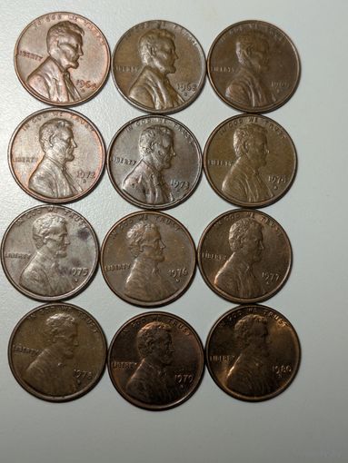 Центы США 1960е - 1970, буква D
