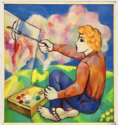 Рогалевич М.В. (1932-2010);69/64,5см; "Ружовы дзень",1982г.