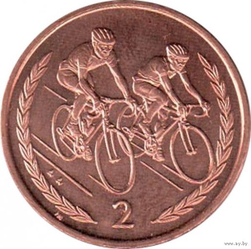 Остров Мэн 2 пенса 1998 UNC