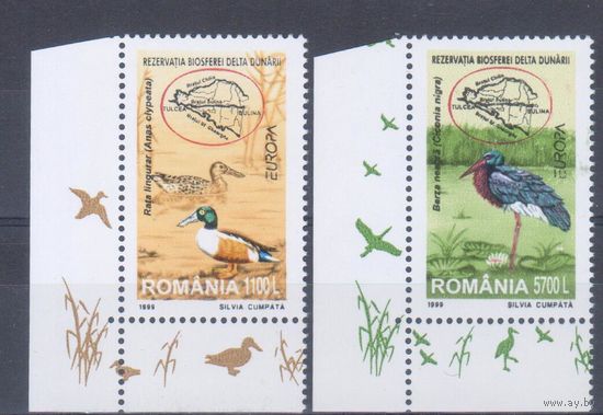 [1950] Румыния 1999. Фауна.Водные птицы.Европа.EUROPA. СЕРИЯ MNH