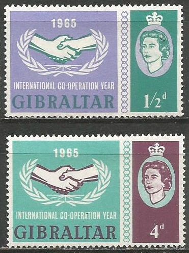 Гибралтар. Год Международного Сотрудничества. 1965г. Mi#171-72. Серия.