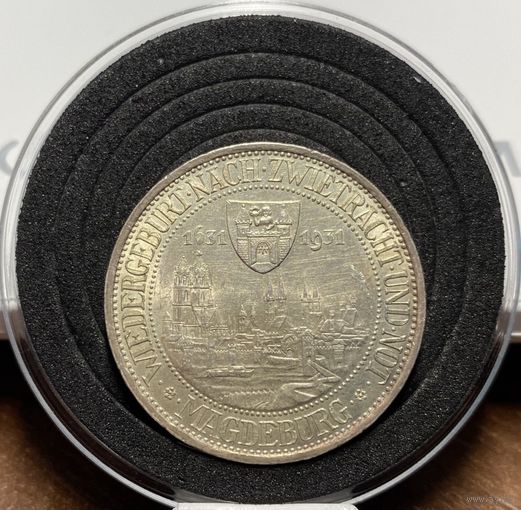 3 рейхсмарки 1931 - А - 300-я годовщина разорения Магдебурга - Веймарская республика - Серебро 500