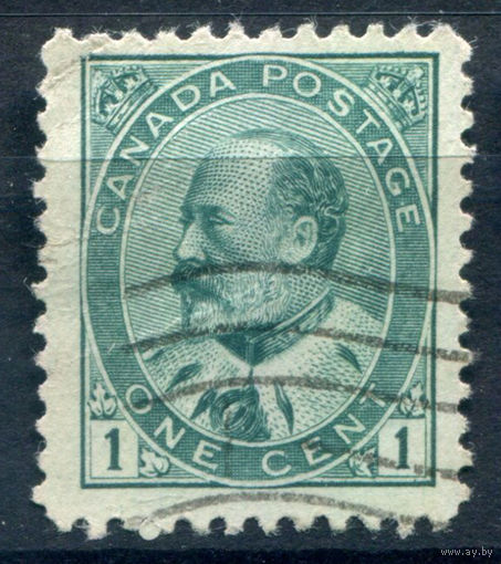 Британские колонии - Канада - 1903/12г. - король Эдуард VII, 1 с - 1 марка - гашёная [Mi 77]. #3-WB-80-A-1