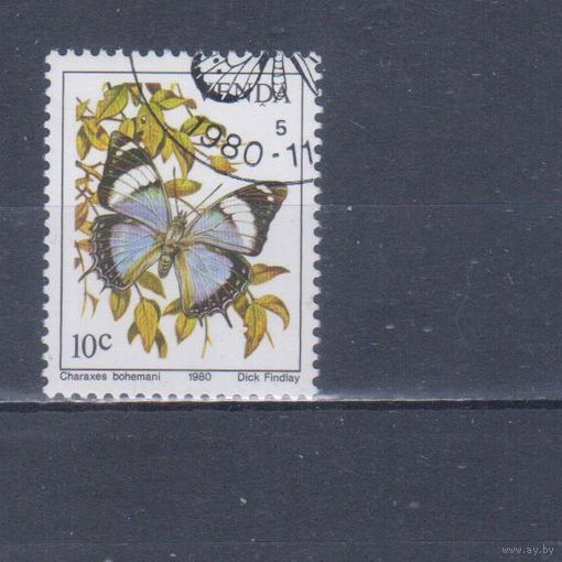 [2355] ЮАР,Венда 1980. Фауна.Бабочка.10 с. Гашеная марка.