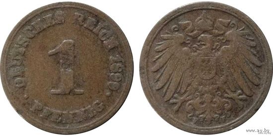 YS: Германия, Рейх, 1 пфенниг 1899F, KM# 10 (1)