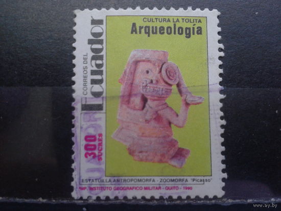 Эквадор, 1991. Археологические находки,фигурка, концевая