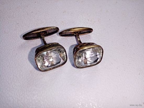 С рубля без мц. запонки крупные, сЗвезда875пр. 9СРС  длина 2.5см. вставки 1.7х.1.5см.