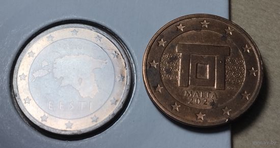 2 евроцента. Эстония, Мальта