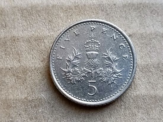 Великобритания 5 пенсов, 2001г. (D-107)