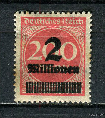 Рейх (Веймарская республика) - 1923 - Надпечатка нового номинала 2 Mio на 200 M - (пятна на клее) - [Mi.309AP] - 1 марка. MH.  (Лот 71Ge)-T2P13
