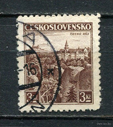 Первая Чехословацкая республика - 1936 - Архитектура 3Кс - [Mi.355] - 1 марка. Гашеная.  (Лот 39HF)-T41P10