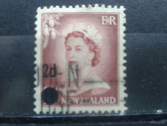 Новая Зеландия,1958. Стандарт. Королева Елизавета II, надпечатка