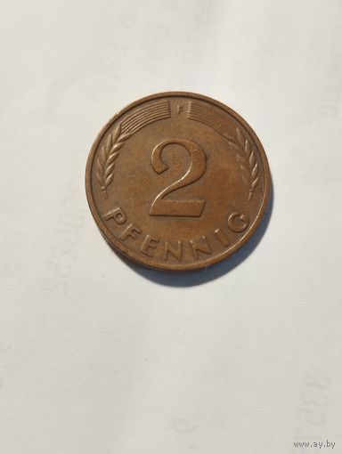2 пфеннига 1965 г. F. Германия