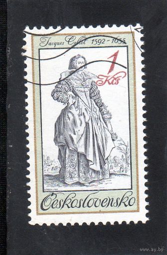 Чехословакия.Ми-2744. Дама с кружевным воротником, Жака Калло (1592-1635) Серия: Старые Униформа и костюмы.1983.