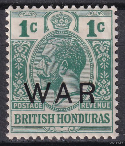 10.BrK. Великобритания. Колонии. Британский Гондурас. Георг V. Стандарт. 1918 г. Надпечатка. 1c. Mi.#82a.