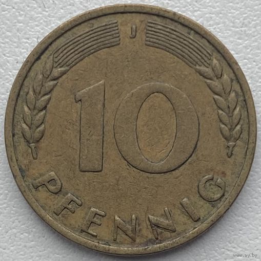 Германия 10 пфеннигов 1950 г. J