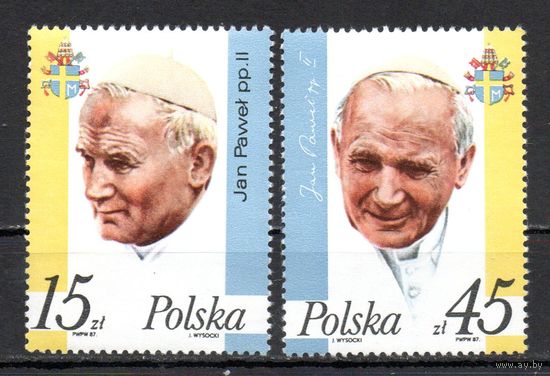 Визит папы Иоанна Павла II в Польшу Польша  1987 год серия из 2-х марок