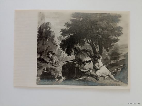 Охота на львов в Морокко. 1854. Художник Делакруа.  Государственный Эрмитаж. Фотостудия Изогиз 1959