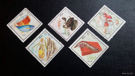 Куба 1968. Mi 1408/12. Производство продуктов. Серия. Гашеная.