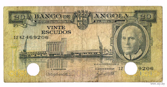 20 эскудос 1962 года АНГОЛА редкая