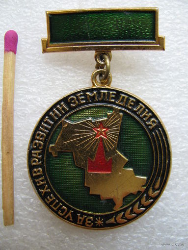 Знак. За успехи в развитии земледелия. Девятая пятилетка. Московская область
