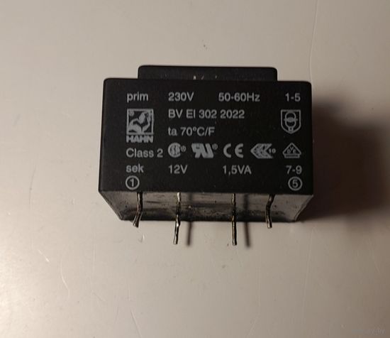 Трансформатор 220/12 1,5W