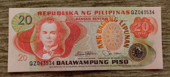 Werty71 Филиппины 20 песо 1978 UNC банкнота Филиппинские острова