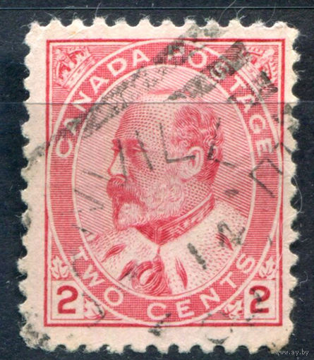 Британские колонии - Канада - 1903/12г. - король Эдуард VII, 2 с - 1 марка - гашёная [Mi 78]. #3-WB-80-A-1