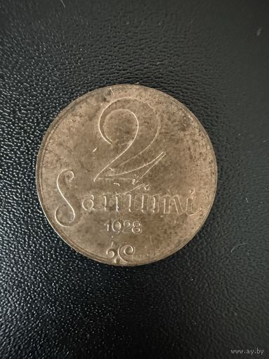 2 сантима 1928 года . Хорошее состояние. С 1 рубля